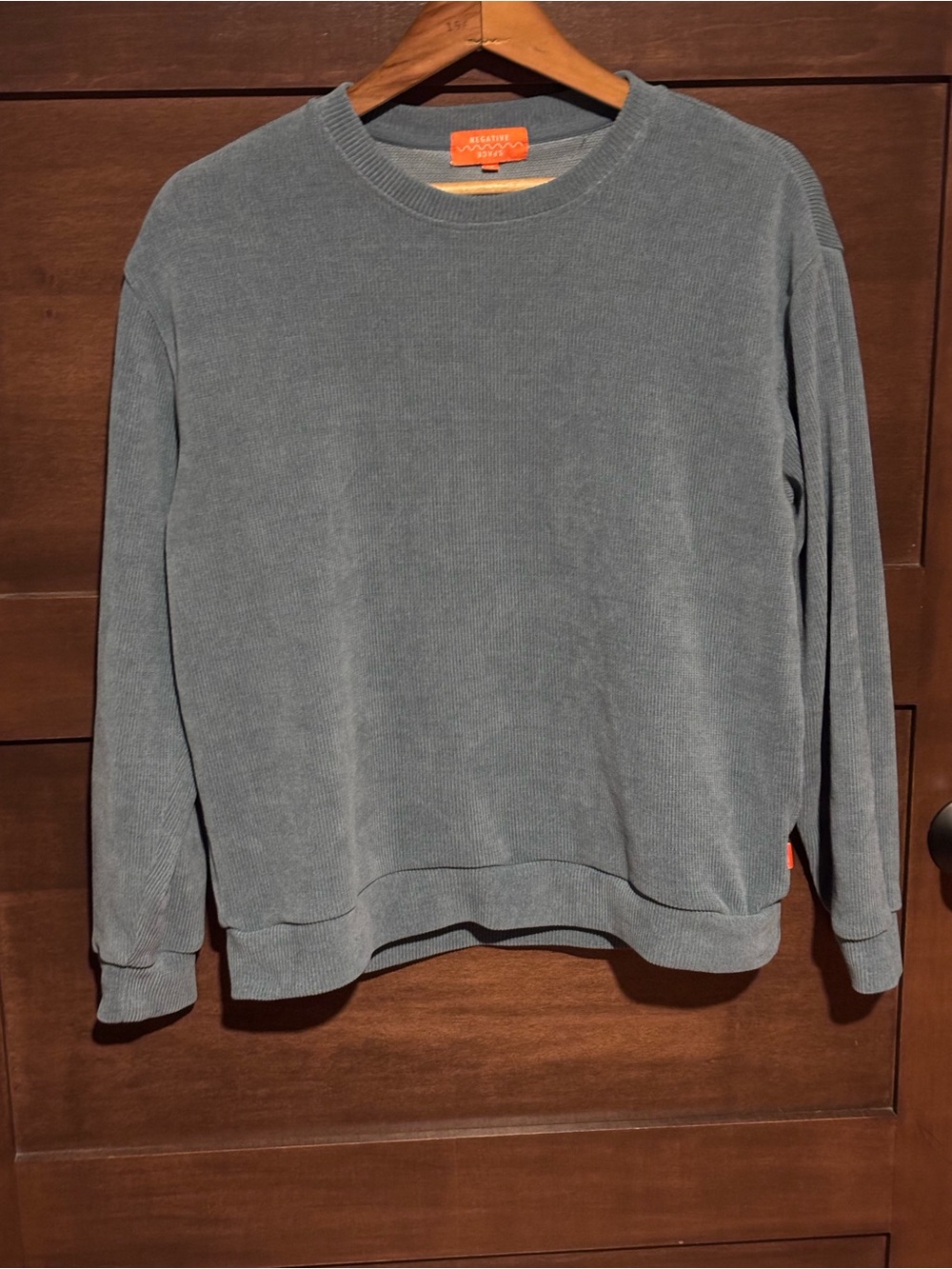 Crewneck Sweatshirt in Slate Blue Corduroy Ribbed